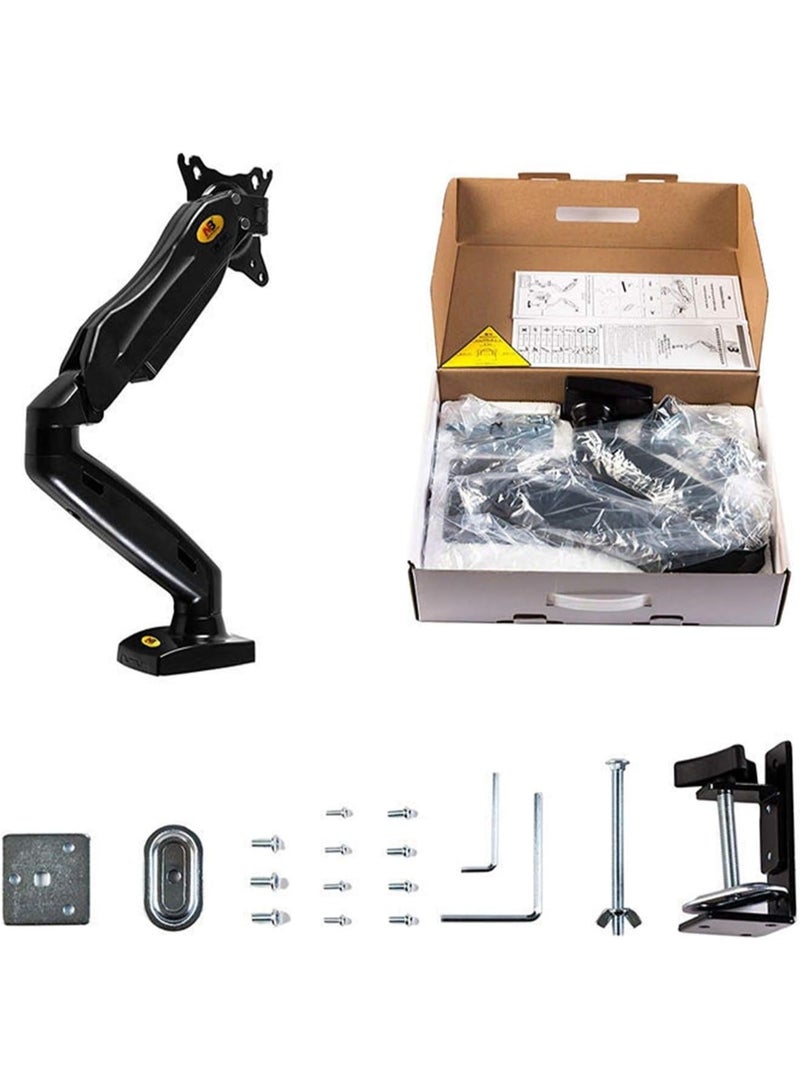 NP F80 Gas Spring Monitor Arm - Adjustable Desk Mount for 17-27 Inch Screens, Full Motion TV and Computer Monitor Mount, Supports 5-15 lbs - Image 3