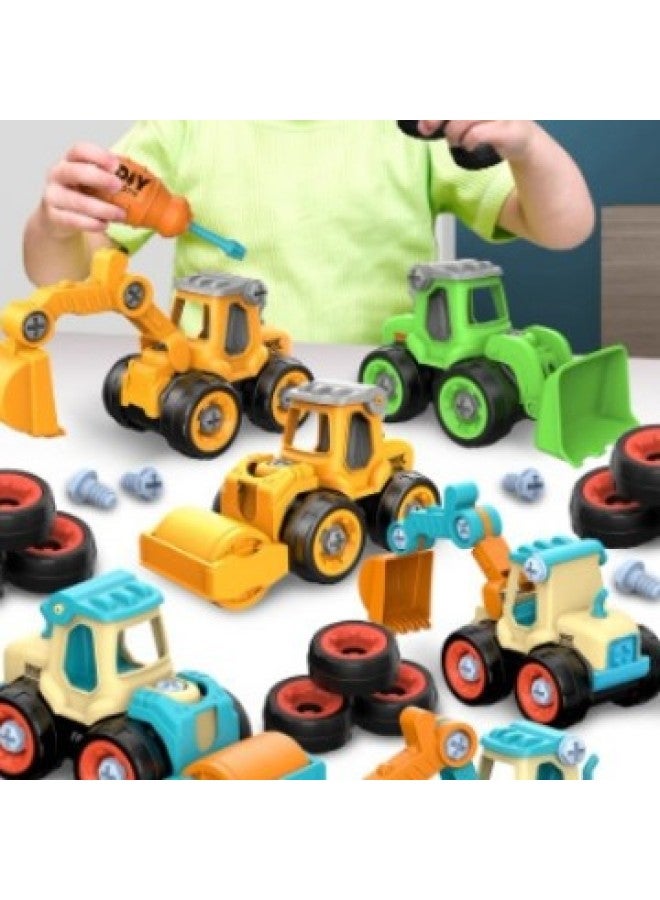 Loquat DIY Removable Engineering Vehicle Toy Suit Boy Screw Assembly Children Disassembly Simulation Sliding Model-Color:Disassembly And Assembly Of 4 Police Cars + 6 Projects (storage Box) - Image 2