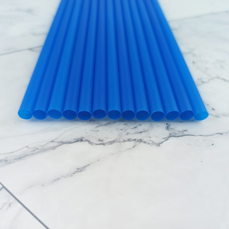 YAOSHENG 200PCS 10.2 Inches Disposable Decorative Blue Plastic Straws for Birthday Wedding Cocktail Party Supplies (0.23 * 10.2inch) (Blue) - Image 5