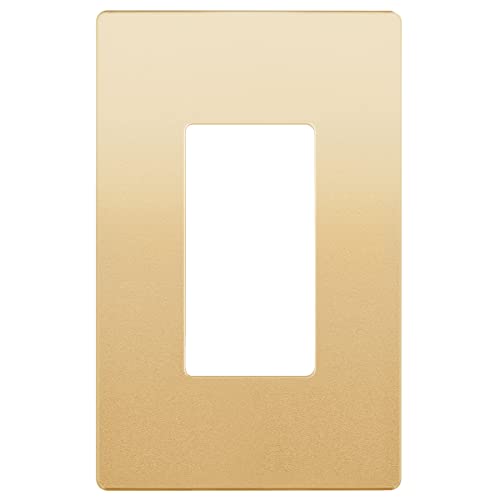 LIDER Matte Finish Decorator Switch Cover Screwless Wall Plate MidSize 1Gang 488 x 311 Unbreakable Polycarbonate Thermoplastic UL Listed LSWP31MGD Gold