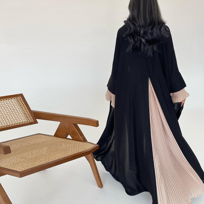 فستان محتشم أنيق بقصّة فضفاضة مع تفاصيل مطوية وتصميم مخيط للنساء - Image 3