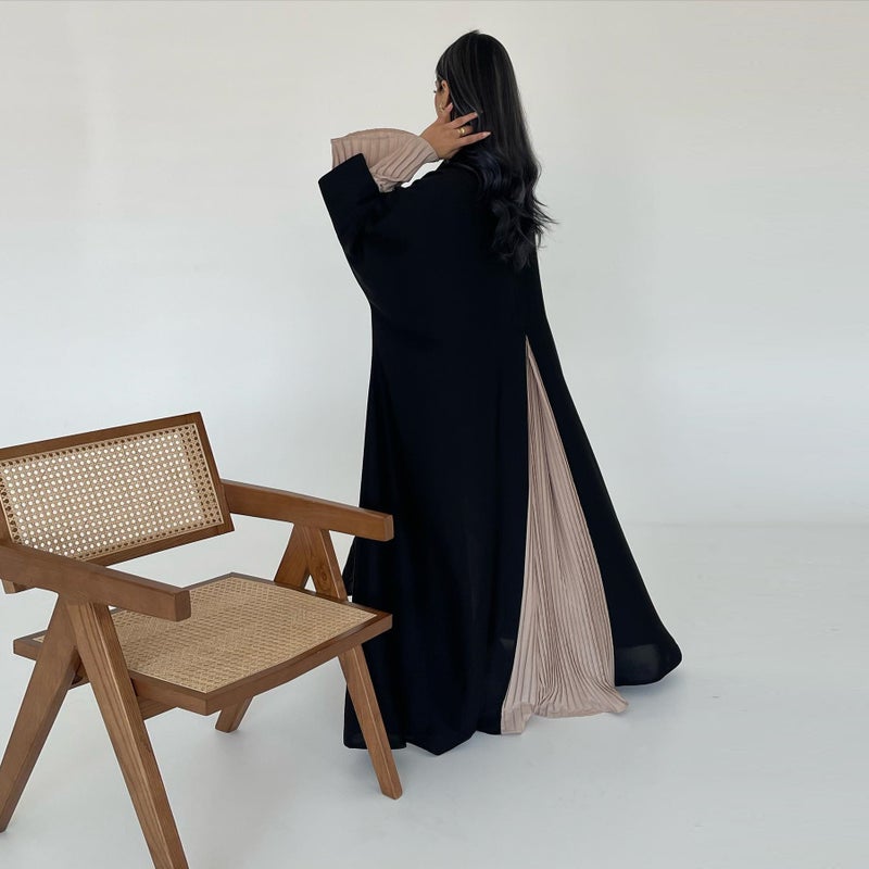 فستان محتشم أنيق بقصّة فضفاضة مع تفاصيل مطوية وتصميم مخيط للنساء - Image 5