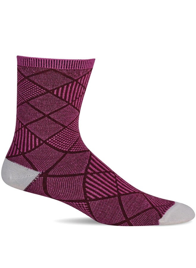 Sockwell Women's Argyle Tweed Crew Sock, Cranberry - S/M - Image 1