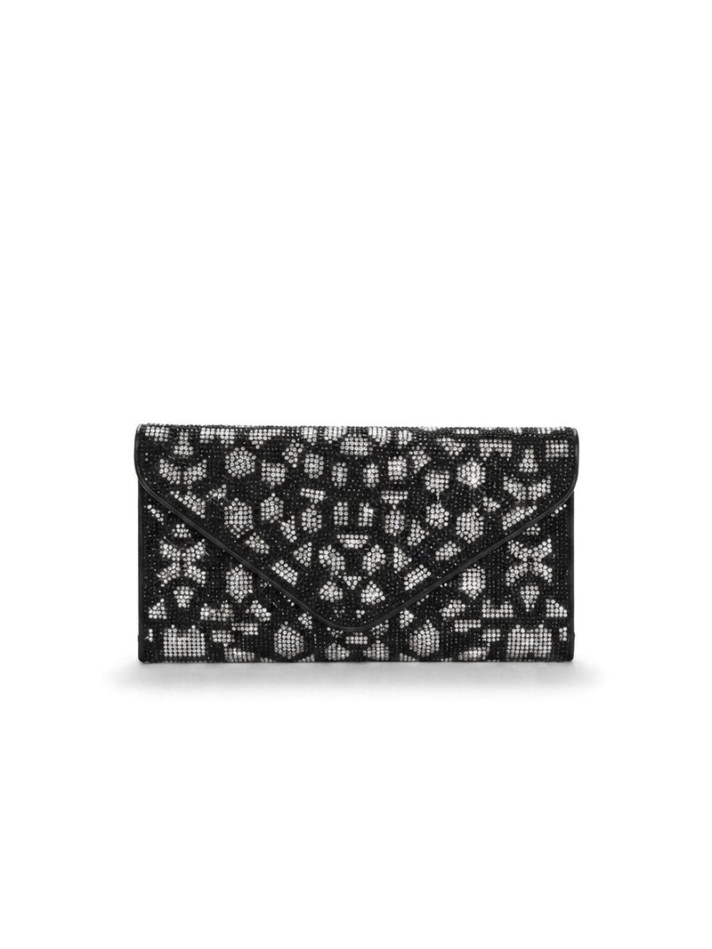 Viny Women's Crystal Rhinestone Envelope Clutch – Floral Embellished Evening Bag - Image 1