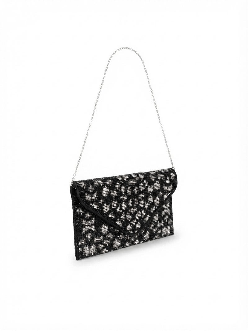 Viny Women's Crystal Rhinestone Envelope Clutch – Floral Embellished Evening Bag - Image 4