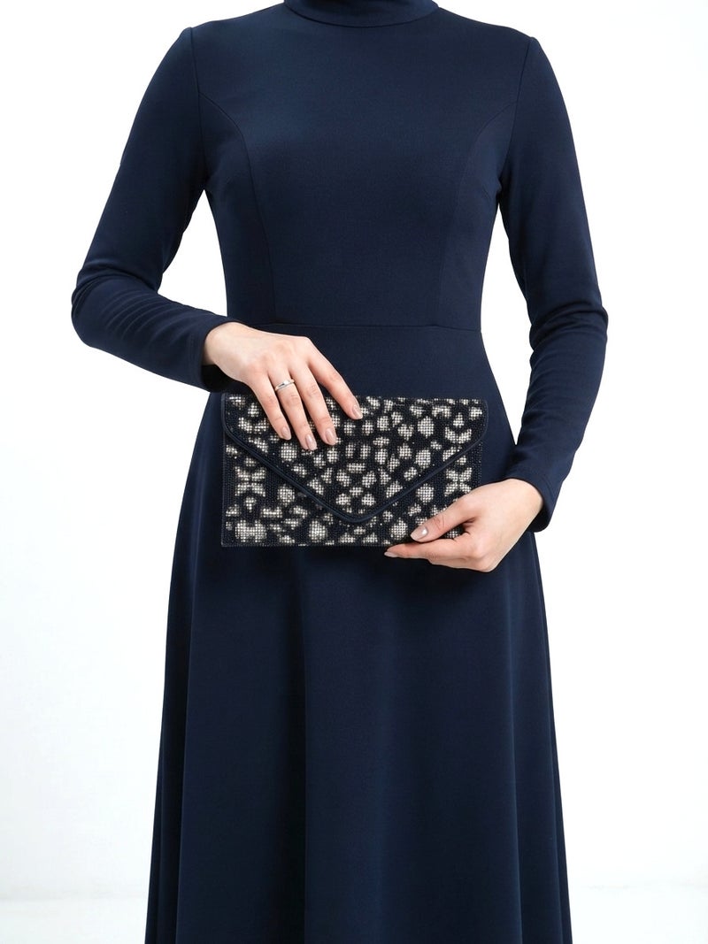 Viny Women's Crystal Rhinestone Envelope Clutch – Floral Embellished Evening Bag - Image 2