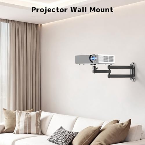 PUTORSEN Foldable Projector Wall Mount - Projector Wall Mount with 360° Rotation, Universal Wall Holder for 1/4" M4 M6 Screw Size Projectors for Home Theaters, Office - Image 2
