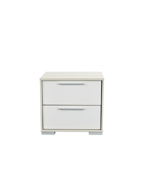 Thomas Night Stand Multifunctional Bedside Table Space Saving Nightstand End Table Storage Modern Design Furnitures For Bedroom L 48 x W 39 x H 46 cm White & Light Oak