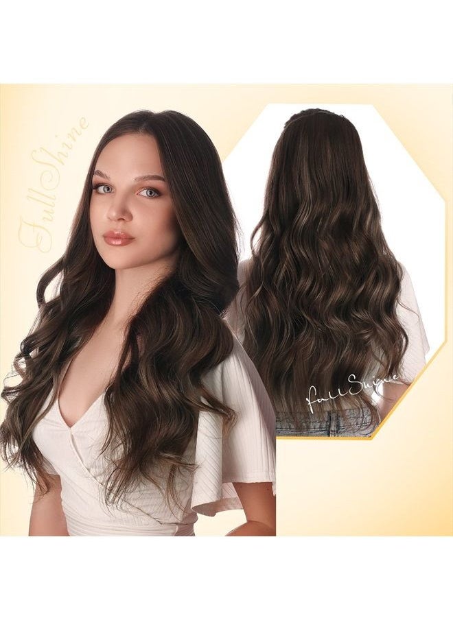 Full Shine - Tape in Hair Extensions 16 Inch Tape in Real Human Hair Extensions Color 2 Dark Brown Double Sided Tape Hair 40 Pcs 100 Gram Skin Weft Tape in Extensions Seamless Tape Hair - Image 1