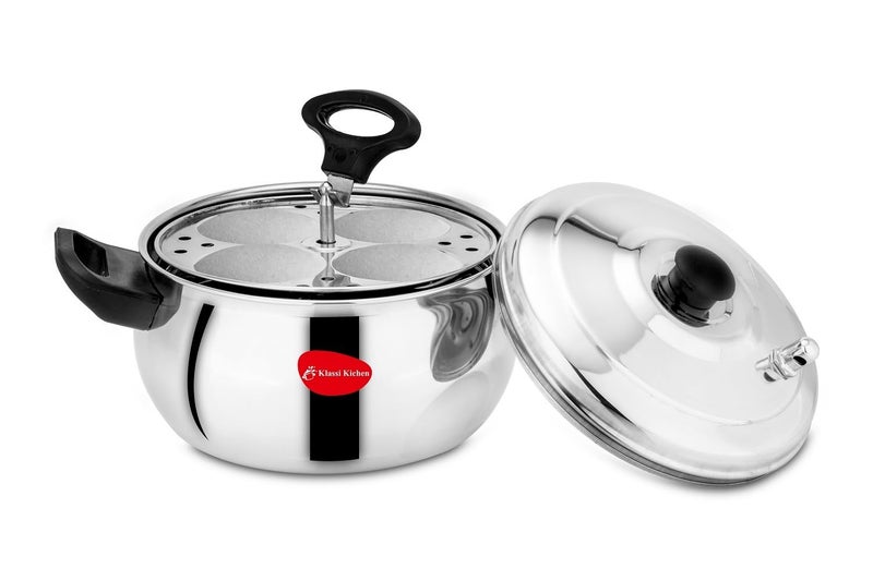 KLASSI KICHEN STAINLESS STEEL Idli Maker (3 Plates, 12 Idlis) Induction & Standard Idli Maker - Image 2