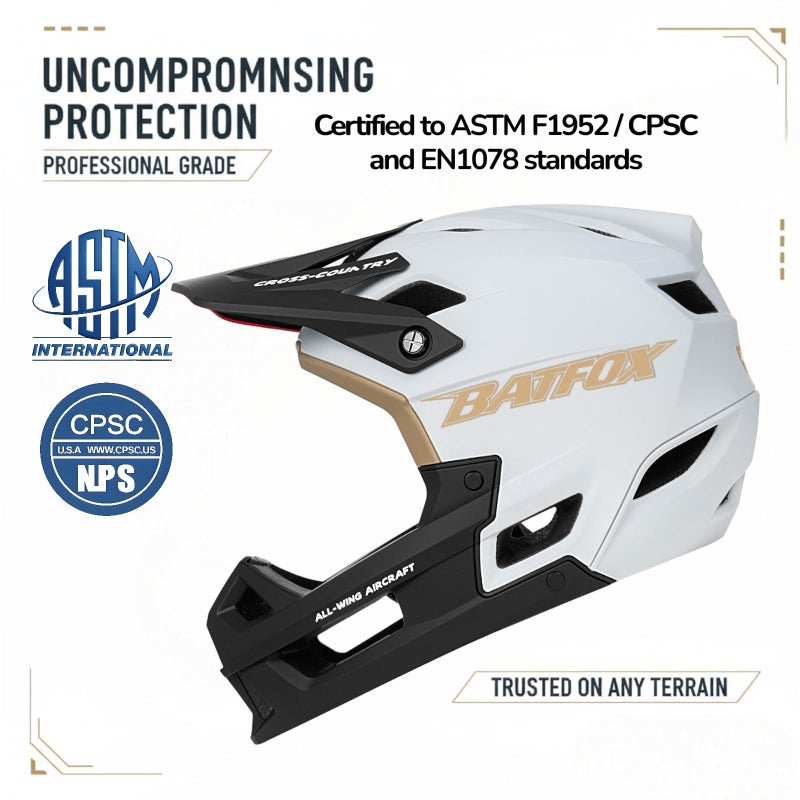 BATFOX Full Face Mountain Bike Helmet for Adults - Lightweight Ventilated MTB Helmet for Downhill, BMX, Dirt Bike & E-Bike Cycling - Image 3