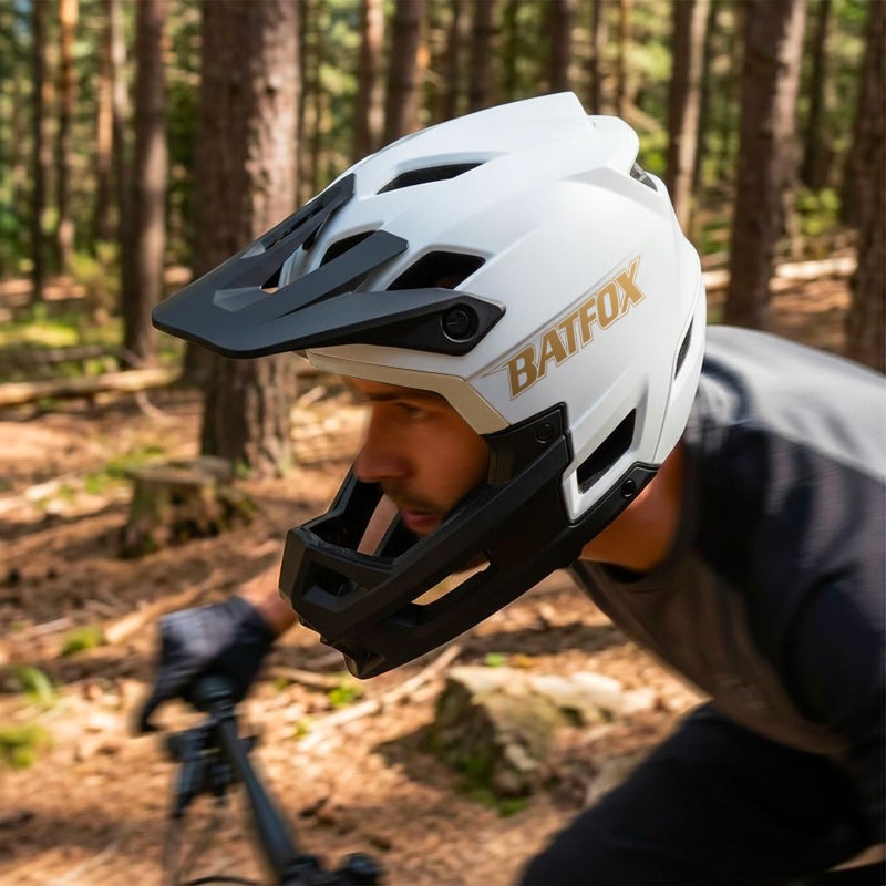 BATFOX Full Face Mountain Bike Helmet for Adults - Lightweight Ventilated MTB Helmet for Downhill, BMX, Dirt Bike & E-Bike Cycling - Image 4