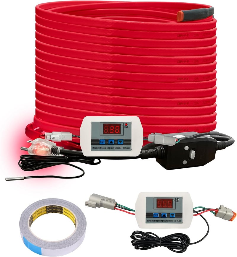 OEBLD Store Heat Tape for Water Pipes 80FT, Replaceable Smart Thermostat for Pipe Freeze Protection, Self-Regulating Roof Deicing Cable for Metal and Plastic Home Pipes - Image 1