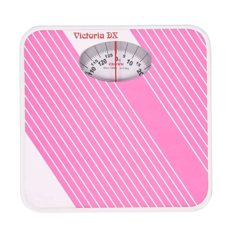 Crown Victoria Deluxe Personal Weighing Scale For Human Body, Manual Analog Weighing Scale upto 130 kgs capacity (Pink) - Pack of 1 - Image 1