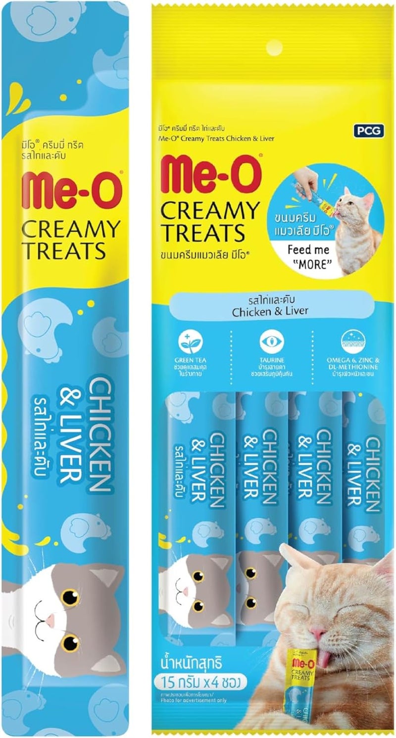 Me-o Creamy Treats Chicken & Liver, 4 x 15 g