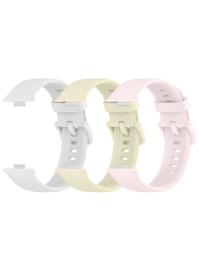 CATANES 3Packs Wristband for Huawei Watch Fit 3/Fit 4/Fit 4 Pro Bands, Silicone Bracelet Quick Release Arm Band, Replacement Smartwatch Band Quick Release Sport Straps - 3 Colours - Image 1