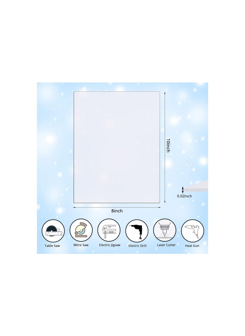 Generic - Polycarbonate Sheets Clear Plastic Sheet Thin Rigid Plastic Sheet Clear Polycarbonate Sheet Shatter Resistant Plastic Sheets for DIY Crafts Document Picture Frames(5 Pcs,8 x 10 x 0.02 Inch) - Image 1