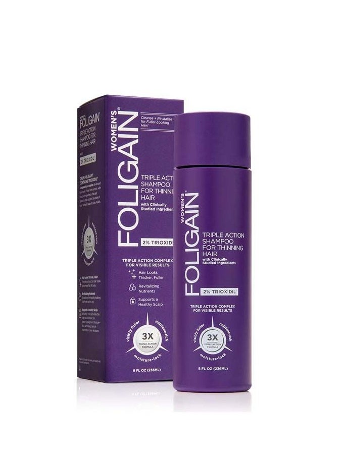 FOLIGAIN Foligain Triple Action Shampoo for Thinning Hair for Women with 2% Trioxidil 236 ml 