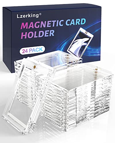Lzerking Acrylic 24 Pack 35PT One Touch Card Holder for Trading, Baseball, Sports Cards - Image 1