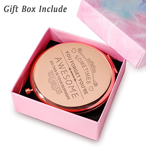 COYOAL Stocking Stuffers for Adult Teen, Inspirational Gifts for Women Girls, Unique Christmas Birthday Gifts for Her Mom Wife Sister Daughter Niece Friends, Personalized Engraved Compact Mirror - Image 5