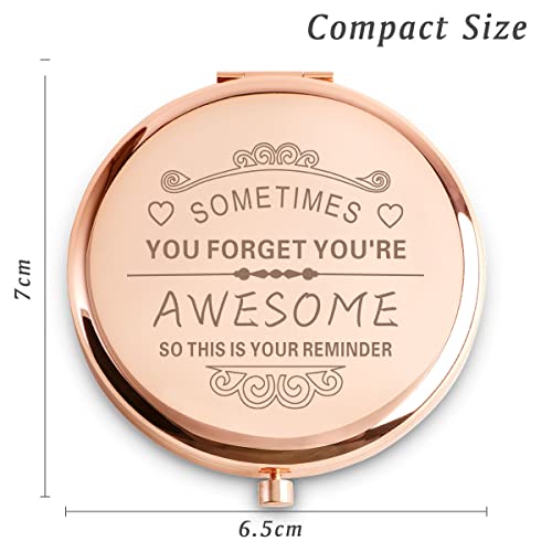 COYOAL Stocking Stuffers for Adult Teen, Inspirational Gifts for Women Girls, Unique Christmas Birthday Gifts for Her Mom Wife Sister Daughter Niece Friends, Personalized Engraved Compact Mirror - Image 3