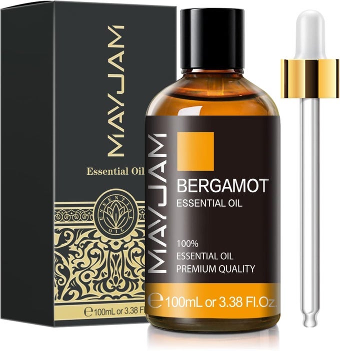 BERGAMOT ESSENTIAL OIL, PREMIUM PURE ESSENTIAL OILS, 3.38FL.OZ LARGE VOLUME FOR DIFFUSERS SOAP CANDLE MAKING, IDEAL FOR HOME OFFICE CAR YOGA USE