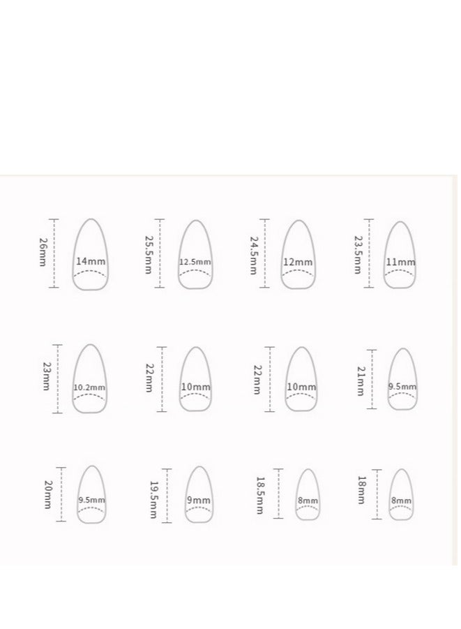 24PCS Almond Press on Nails, Burgundy Glitter Fake Nails, Glossy Almond-Shaped Stick-on Nails with Gel Glue, Nail File, Cleaning Pad, Wooden Stick, Easy to Apply & Long-Lasting - Image 5