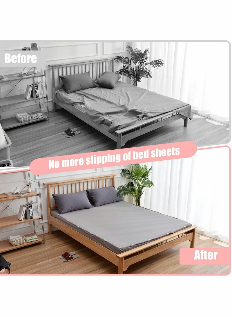 Bed Sheet Clip Bed Sheet Fasteners Holder Non- Slip Elastic Mattress Corner Clips for Full Size Bed (24pcs, White) - Image 4