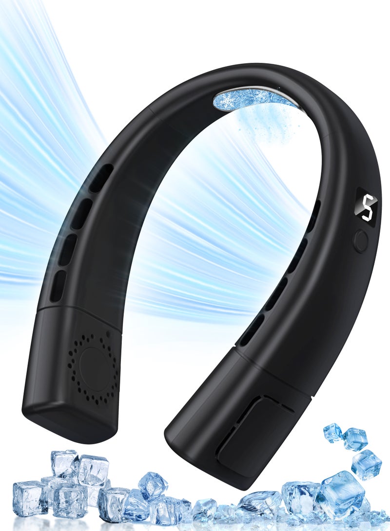 Necomi Neck Air Conditioner, 5-speed Adjustable, Portable Neck Fan, Bladeless Neck Cooling Fan USB Rechargeable, Suitable for Sports, Travel, Outdoor, Indoor (Black) - Image 1