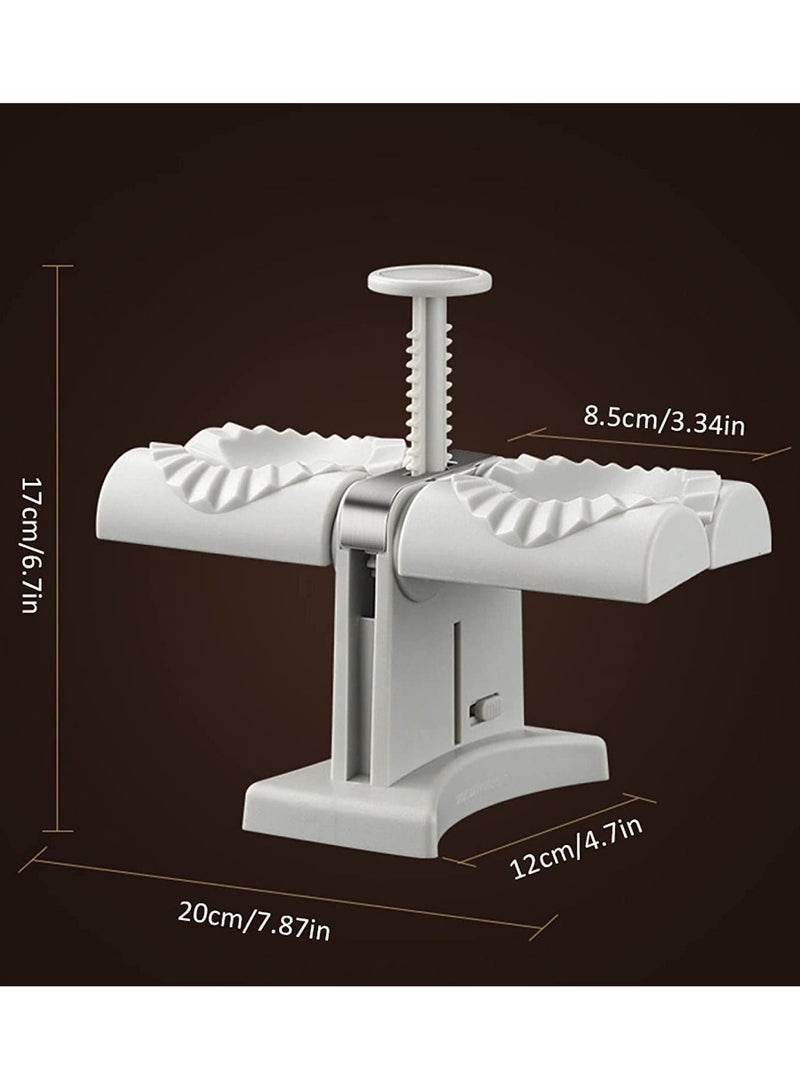 DubaiGallery Dumpling Maker,Household Double Head Automatic Dumpling Maker Mould,Ravioli Press Mold,Make Dumplings Empanadas Quickly,Stainless Steel Dumpling Maker for Home,Restaurant - Image 4