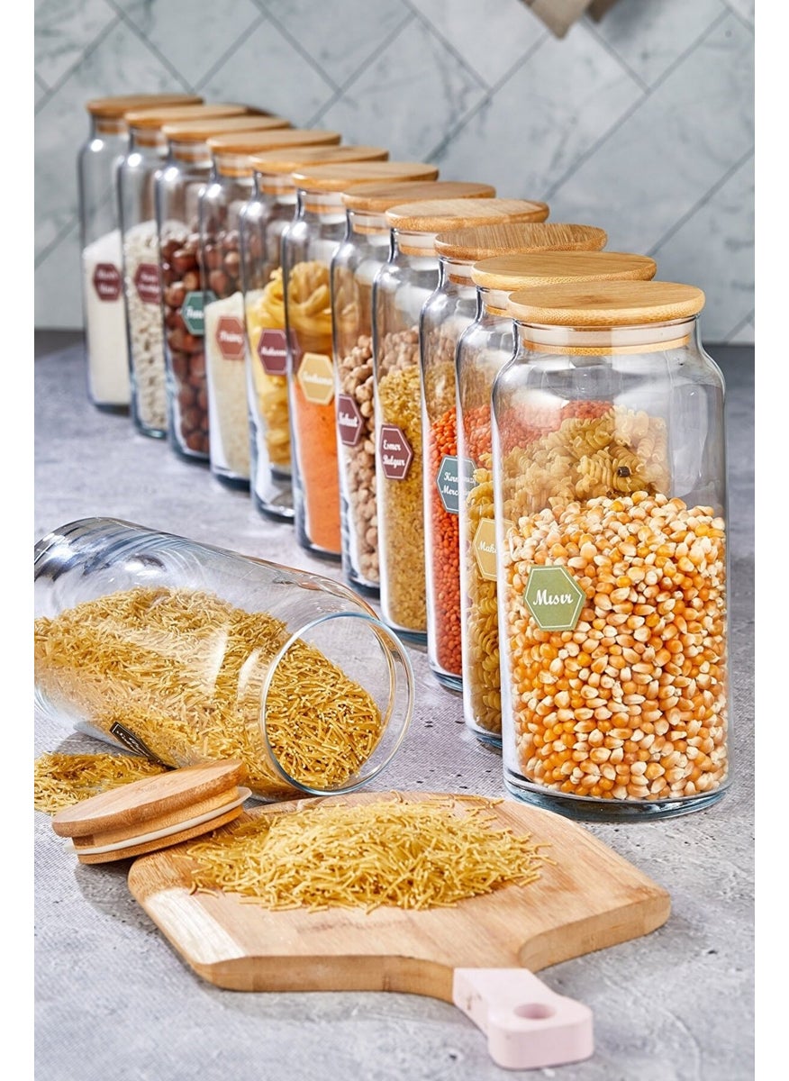 Fbz Home 12 Pieces Labeled Glass Jar with Lid Vacuum Storage Container Jumbo Size  - Image 4