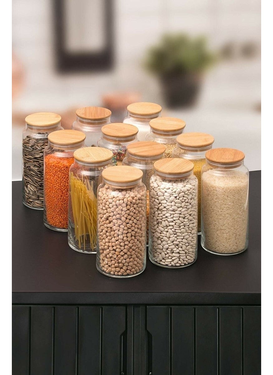 Fbz Home 12 Pieces Labeled Glass Jar with Lid Vacuum Storage Container Jumbo Size  - Image 5
