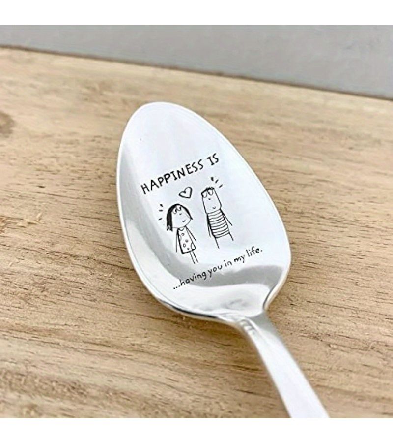 Set Of 3 Engraved Stainless Steel Coffee Spoons Anniversary Love Gifts For Romantic Wise Partners For Life Durable Spoon For Cafes Restaurants - Image 1
