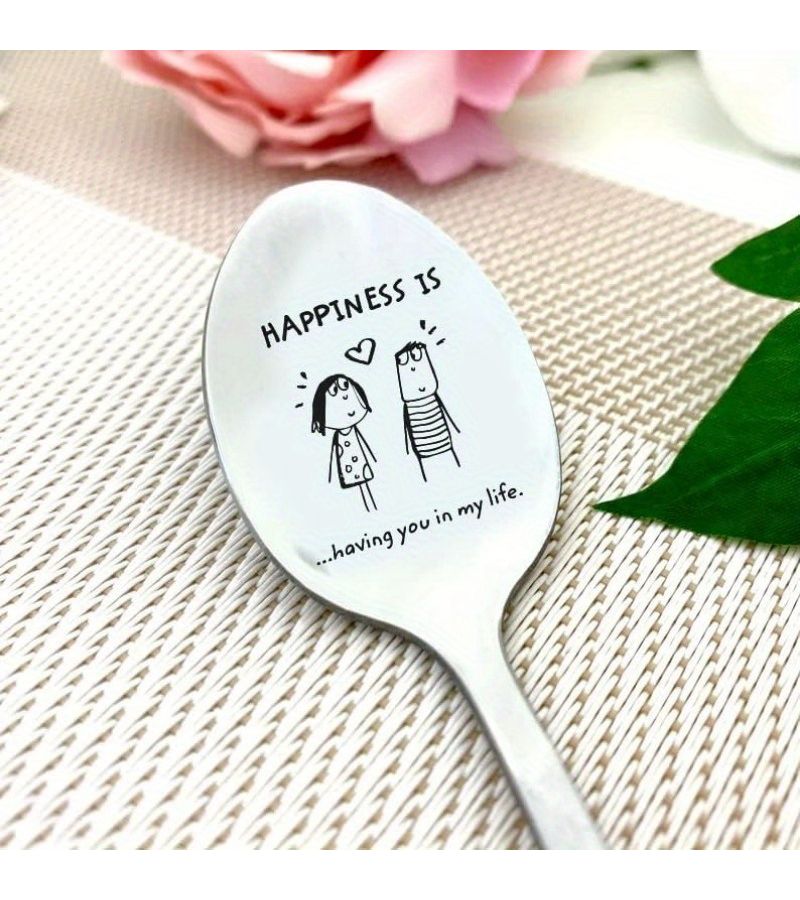 Set Of 3 Engraved Stainless Steel Coffee Spoons Anniversary Love Gifts For Romantic Wise Partners For Life Durable Spoon For Cafes Restaurants - Image 5