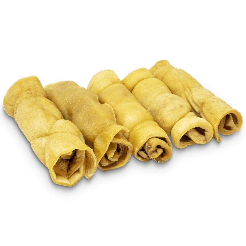 Wild Eats Water Buffalo Retriever Style Cheek Roll Dog Chews-5 Pack (Long Lasting Chews, Treats, Bones for Aggressive Chewers & Large Dogs) Great Substitute Pig Ears Dogs - Image 1