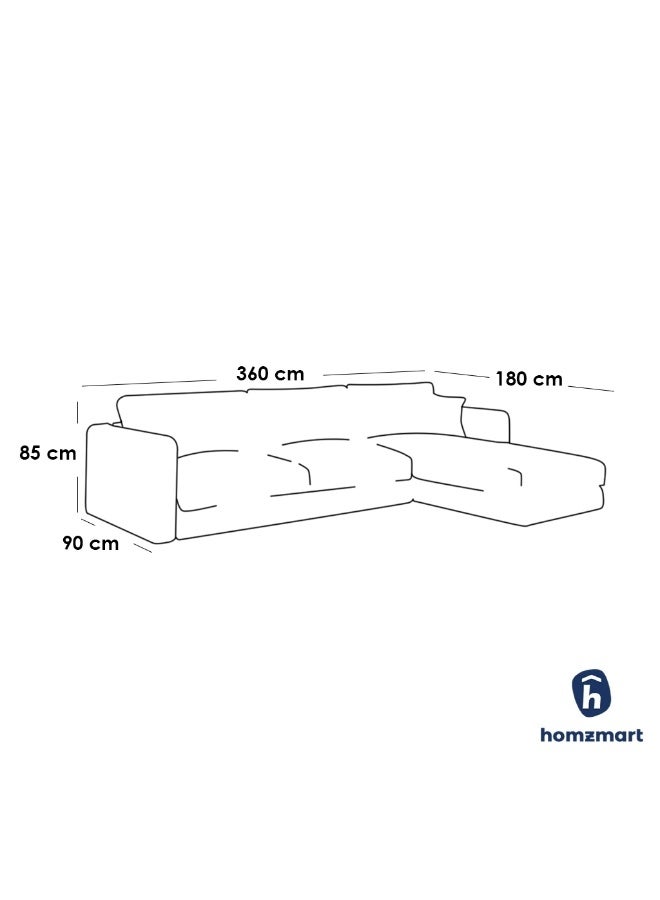 هومزمارت كنبة زاوية خشب سويدي و كتان - رمادي - Image 3