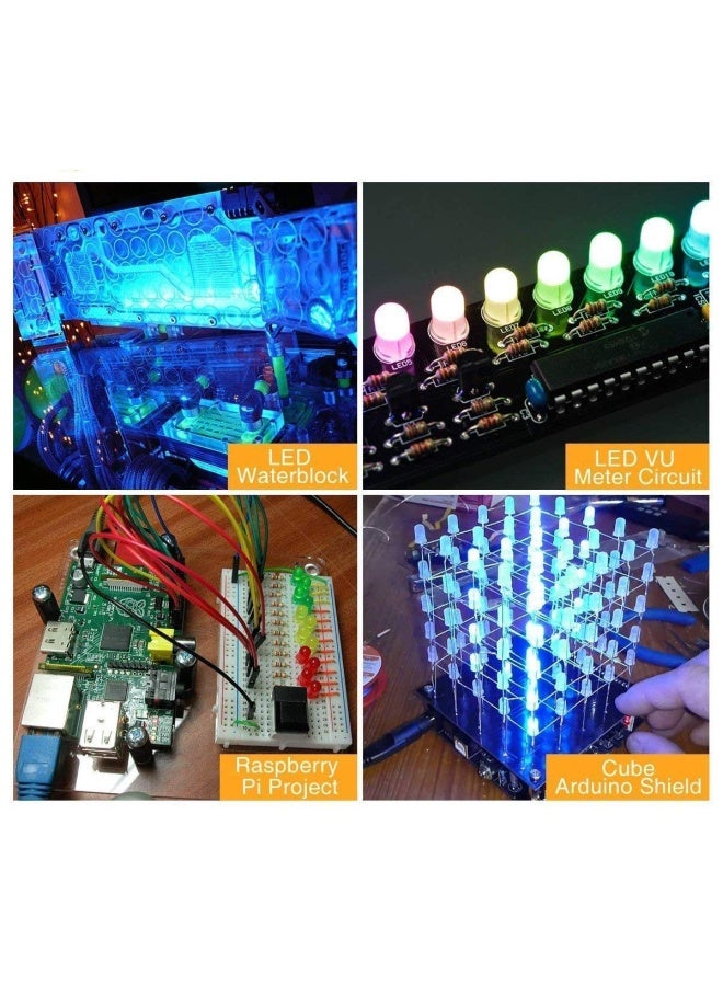 MCIGICM 100 قطعة 5 مم مصابيح LED دايودات مجموعة متنوعة لمشاريع العلوم تجريبية متعددة الألوان - 5 ألوان - Image 2