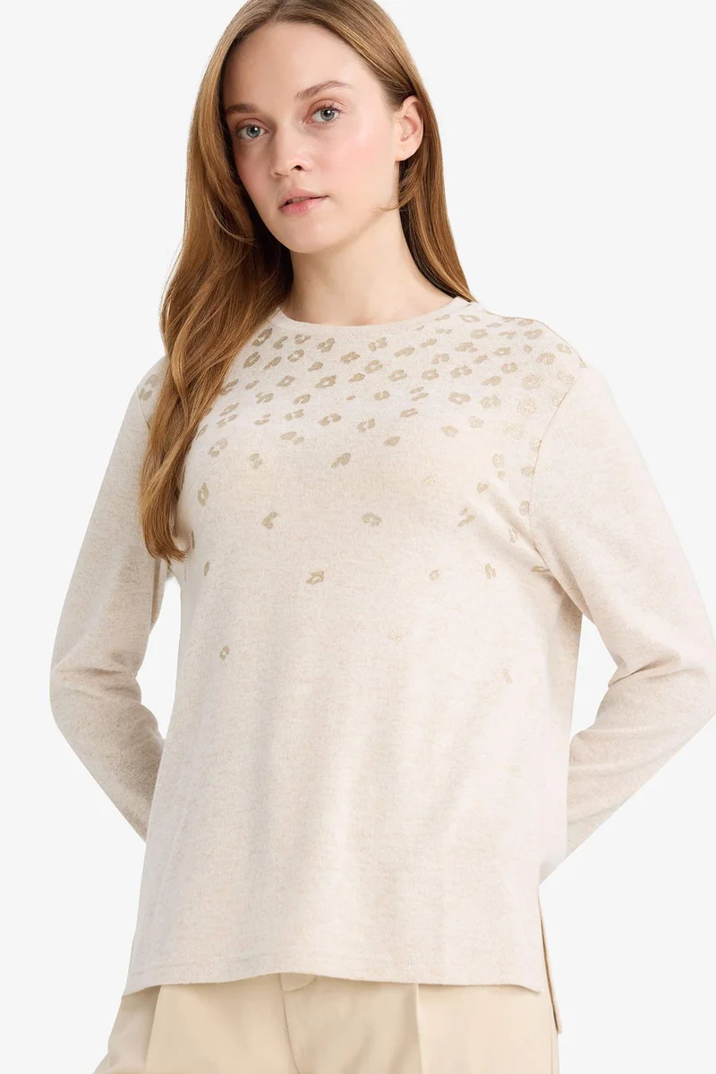 Defacto Regular Fit Crew Neck Stone Detail T-Shirt