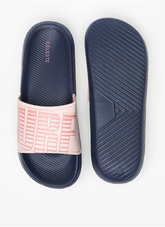 Celeste Women's Typographic Print Slides