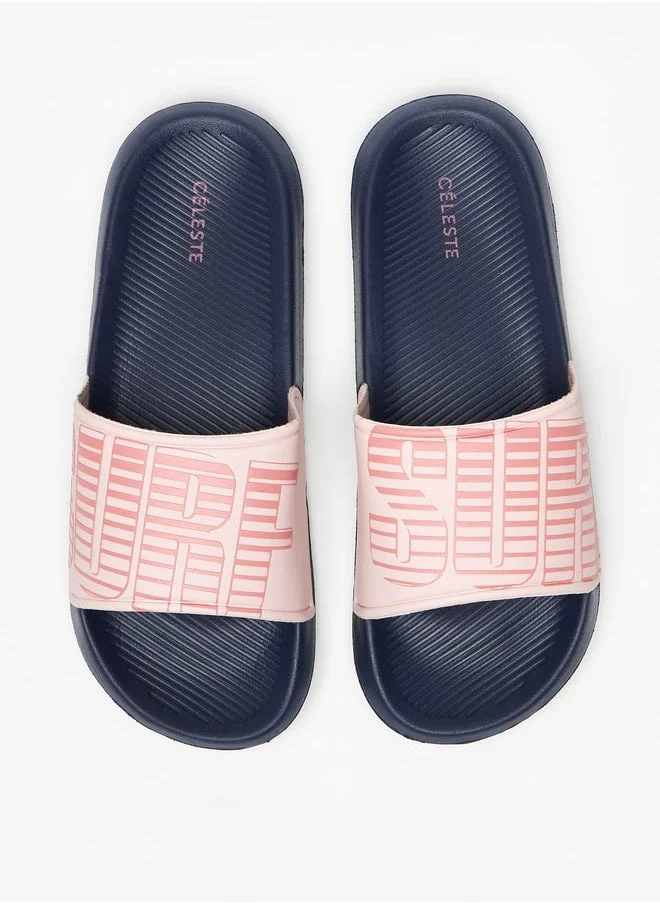 Celeste Women's Typographic Print Slides