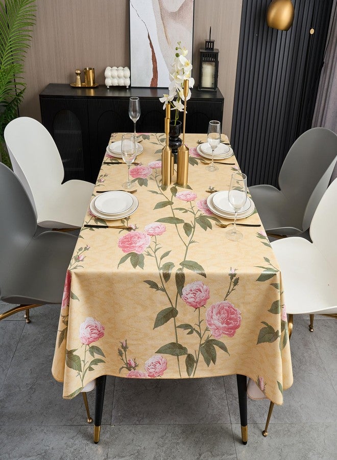 LIBERECOO Vintage Rose Elegance Vinyl Tablecloth with Flannel Backing - Elegant Floral Design, Waterproof, Durable & Lightweight, 72 x 54 Inch - Image 2