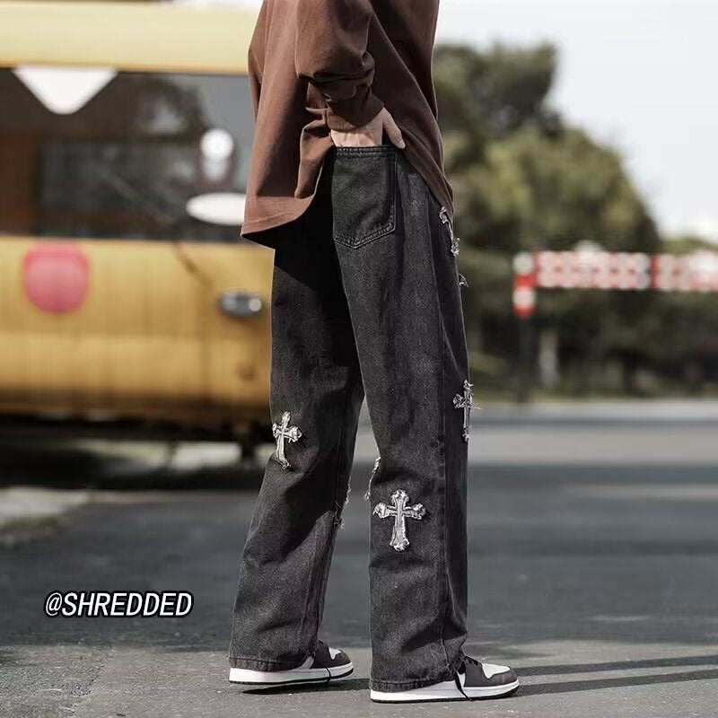Unisex Classic Denim Jeans Loose Fit Daily Outdoor Wear - Image 1