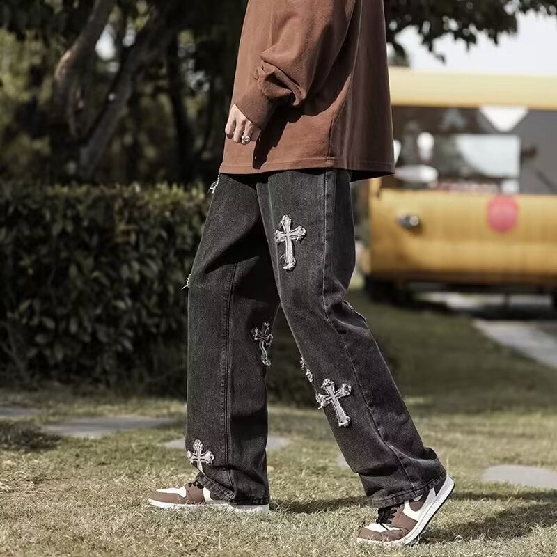 Unisex Classic Denim Jeans Loose Fit Daily Outdoor Wear - Image 2