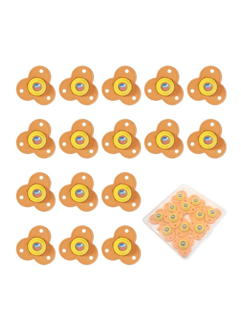 Y&D Self Adhesive Mini Caster Wheels, 16Pcs 360° Rotation Universal Wheel, No Noise Small Swivel Casters, Wheels for Trash Can, Furniture, Storage Box (Orange)  - Image 1