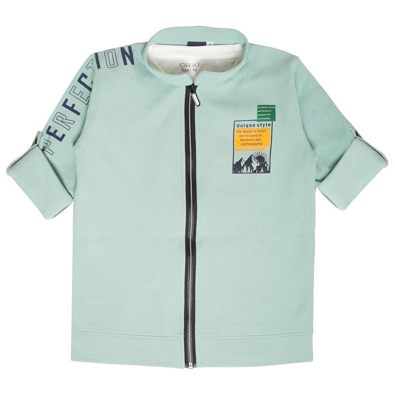 CAVIO Boys Regular Fit Casual Jacket Shirt with T-Shirt - Image 3