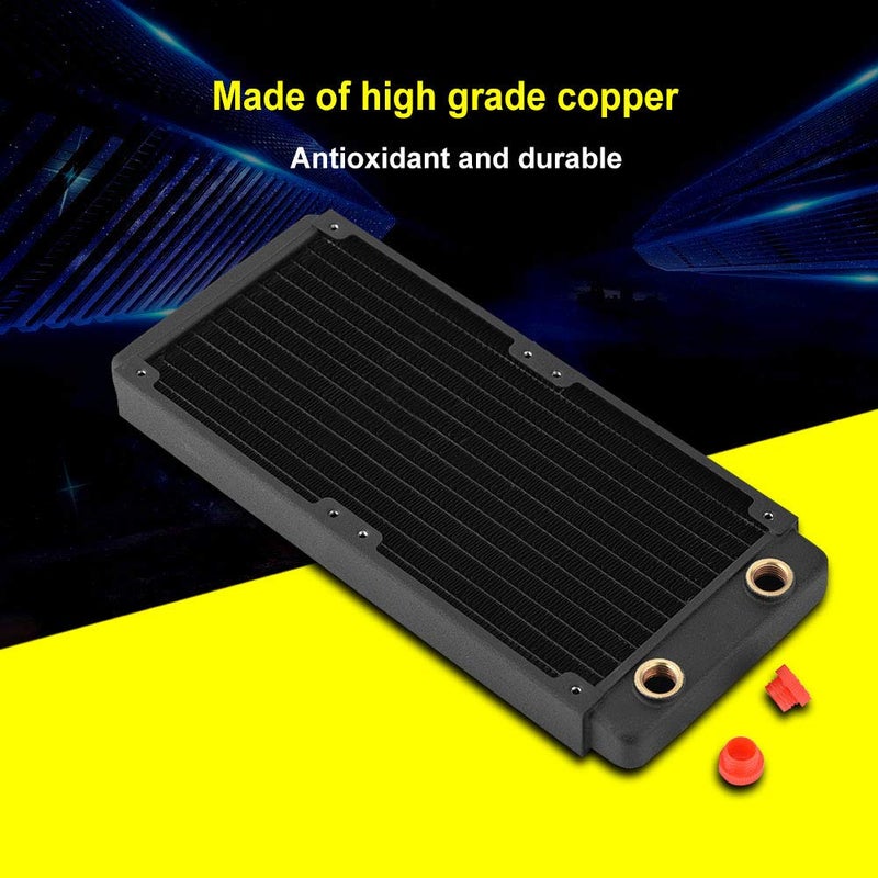 Copper Radiator Heat Sink, Water Cooling Radiator for PC Liquid Cooling System, High Performance Liquid Heat Exchanger with G1/4 Port for Computer LED 3D Printer (120mm) - Image 3