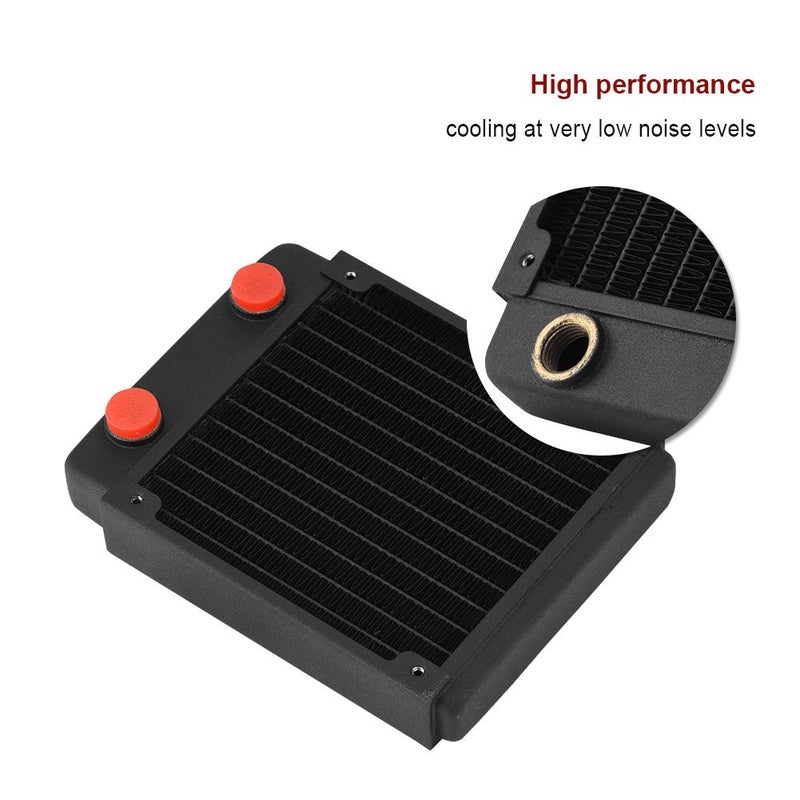 Copper Radiator Heat Sink, Water Cooling Radiator for PC Liquid Cooling System, High Performance Liquid Heat Exchanger with G1/4 Port for Computer LED 3D Printer (120mm) - Image 2