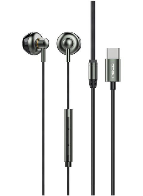 Wired Headphones with Type C Interface Digital Braided Wired Earpods with Music Play and Volume Control Wired Earbuds with Universal High-Definition Sound Quality 1.2M Black