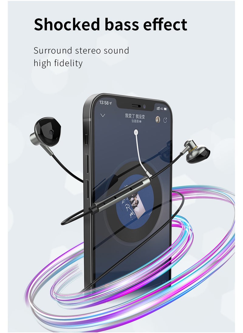 Recci - Wired Headphones with Type C Interface Digital Braided Wired Earpods with Music Play and Volume Control Wired Earbuds with Universal High-Definition Sound Quality 1.2M Black - Image 1