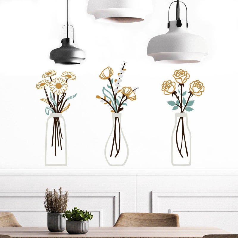 Rotumaty Kitchen Wall Stickers Decals Decor Love Kitchen Wall Decor Quotes Sign Flower Vase Art Decorations for Home Dining Room Coffee Shop - Image 3
